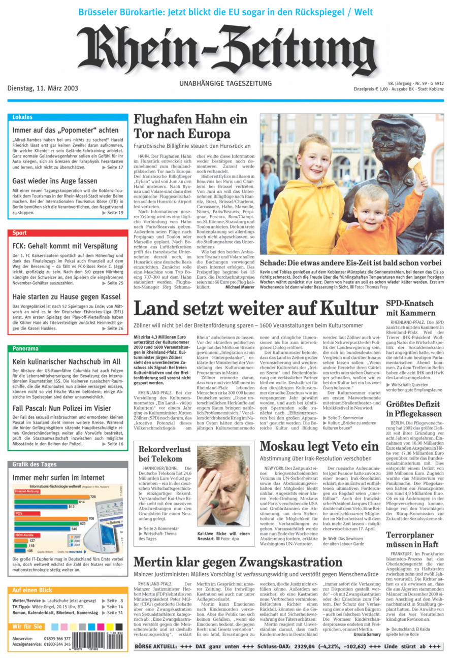 Rhein-Zeitung Koblenz & Region vom Dienstag, 11.03.2003