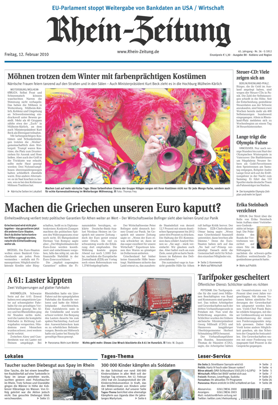 Rhein-Zeitung Koblenz & Region vom Freitag, 12.02.2010