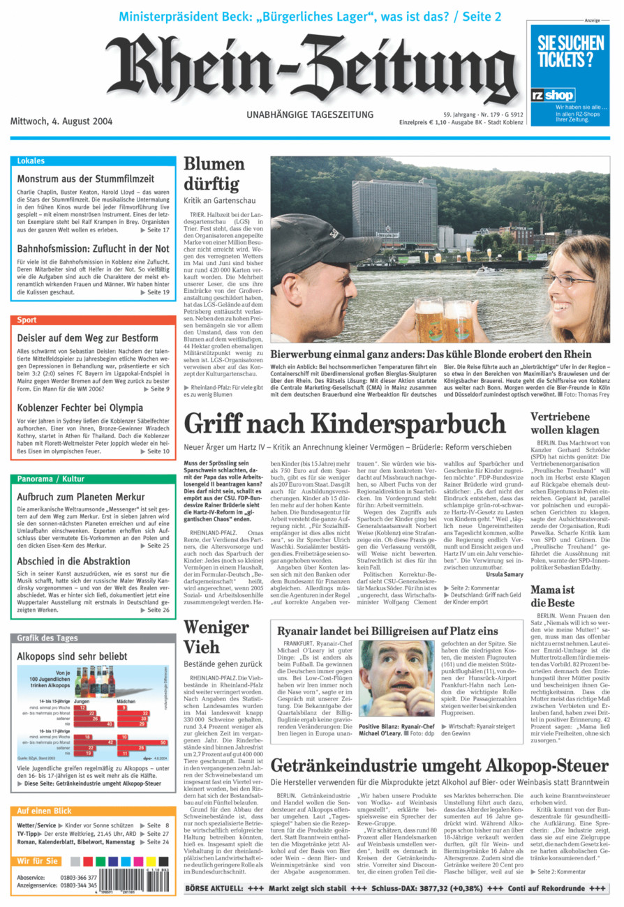 Rhein-Zeitung Koblenz & Region vom Mittwoch, 04.08.2004