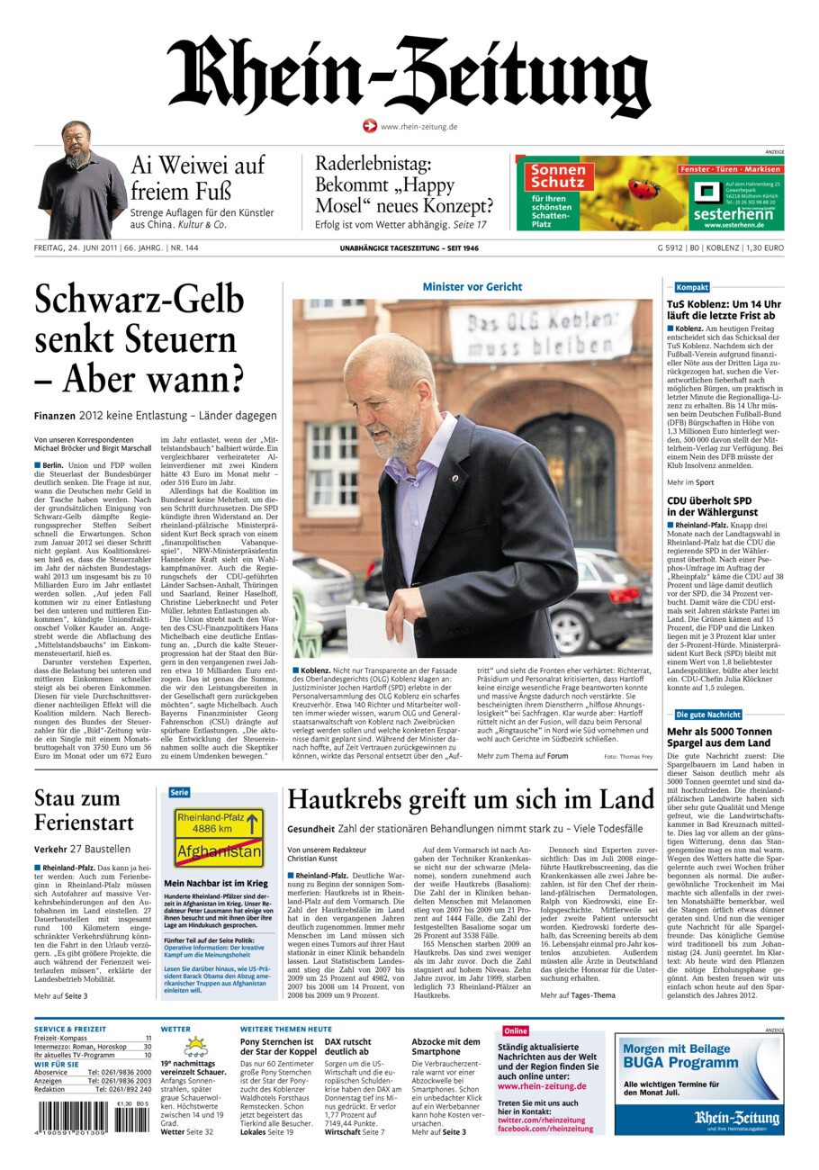 Rhein-Zeitung Koblenz & Region vom Freitag, 24.06.2011