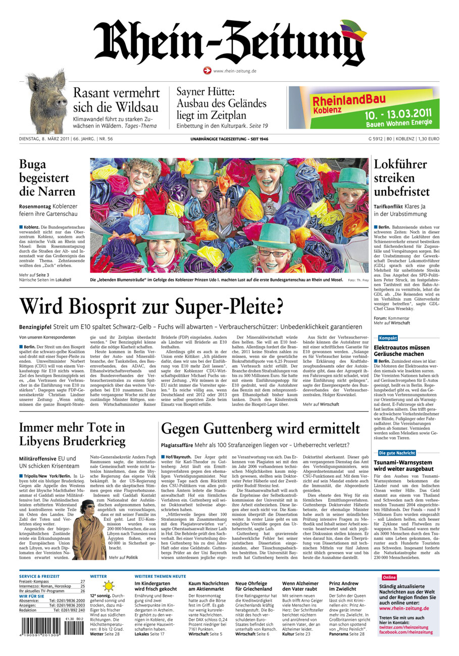 Rhein-Zeitung Koblenz & Region vom Dienstag, 08.03.2011