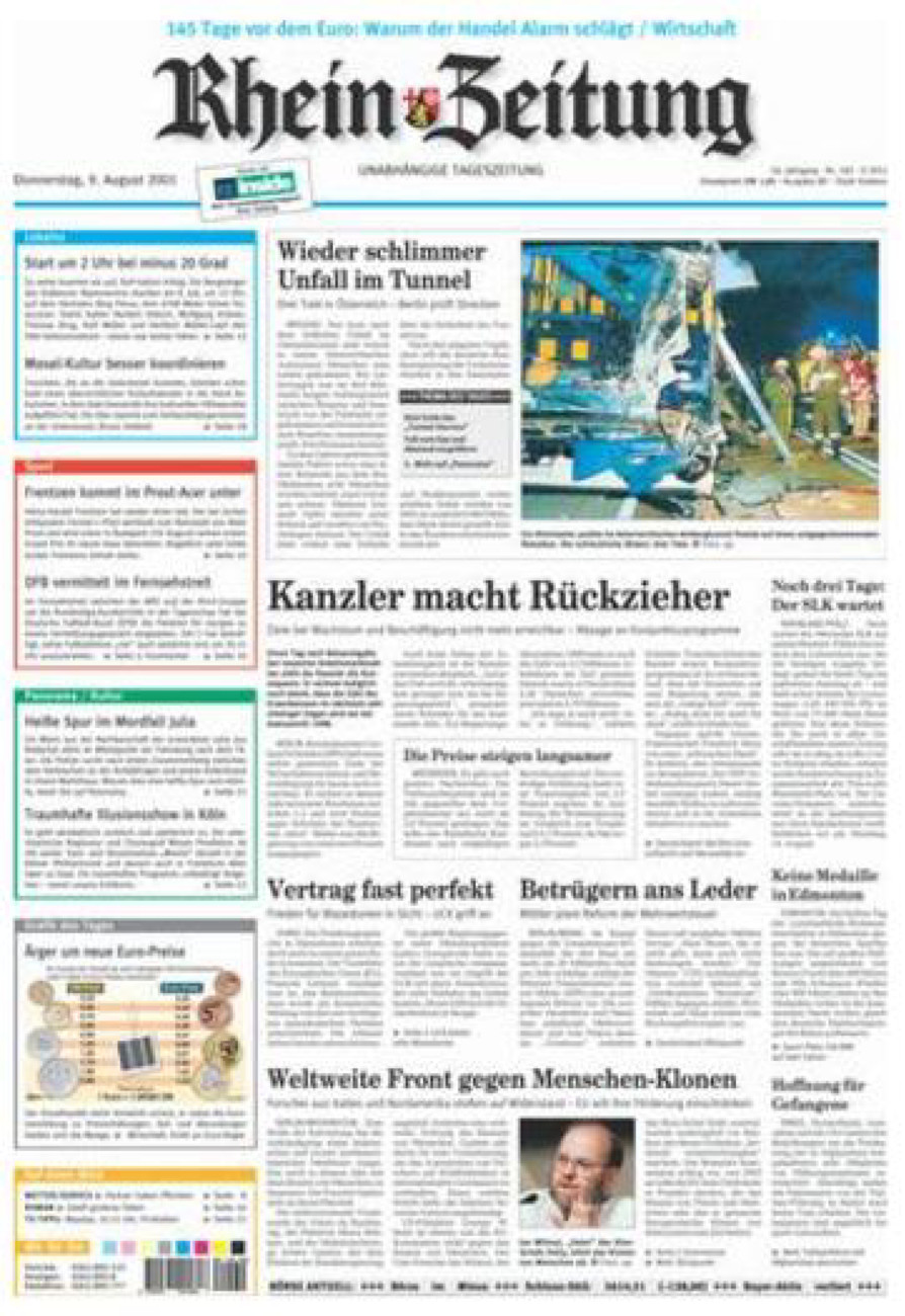 Rhein-Zeitung Koblenz & Region vom Donnerstag, 09.08.2001