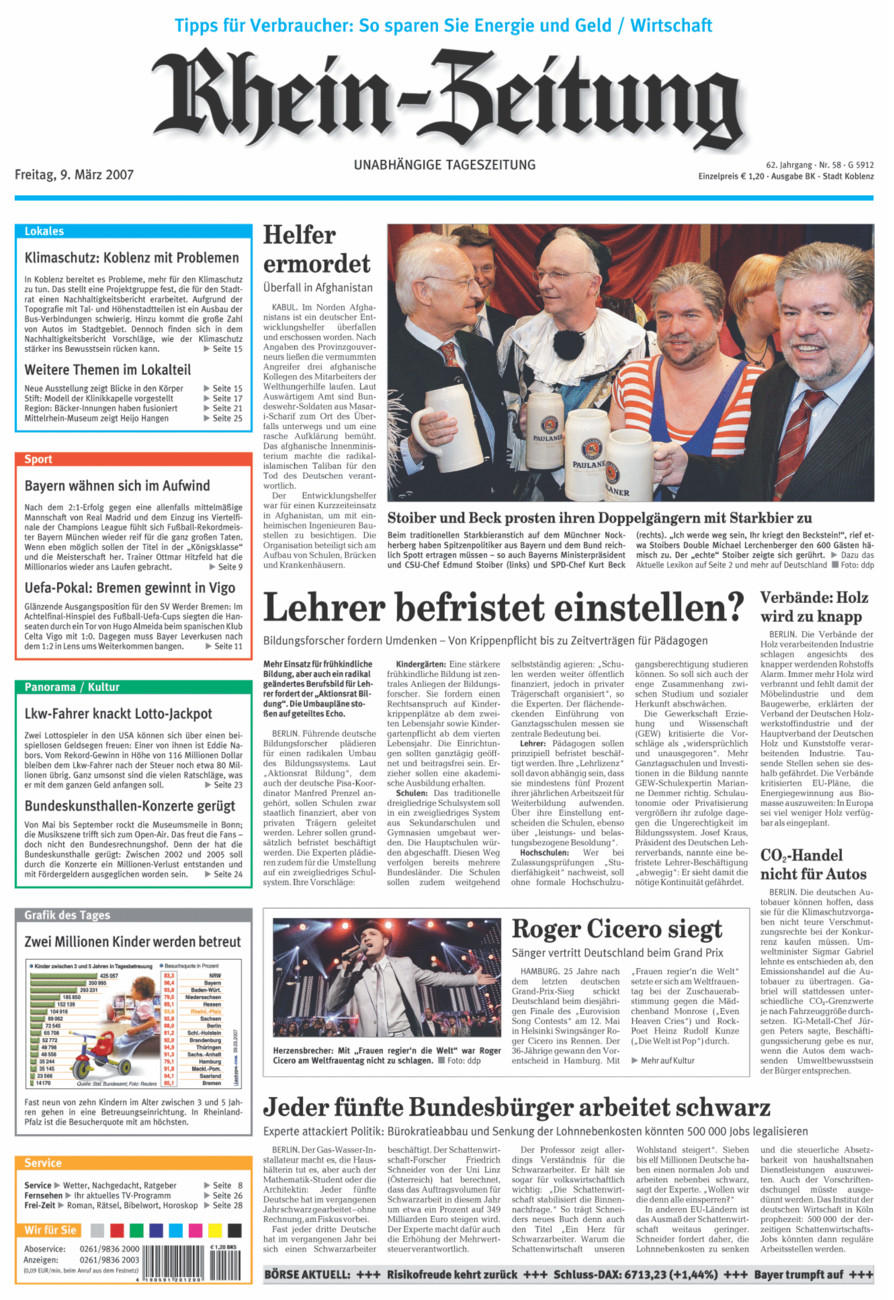 Rhein-Zeitung Koblenz & Region vom Freitag, 09.03.2007