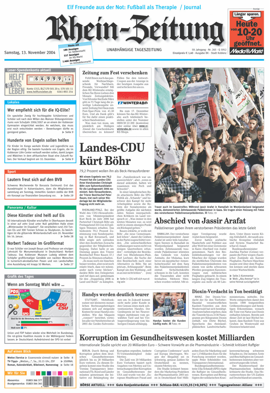 Rhein-Zeitung Koblenz & Region vom Samstag, 13.11.2004