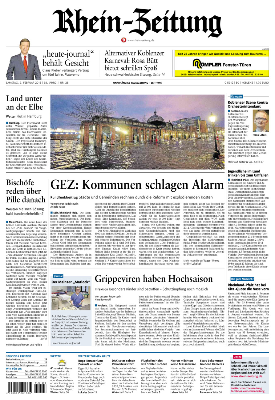 Rhein-Zeitung Koblenz & Region vom Samstag, 02.02.2013