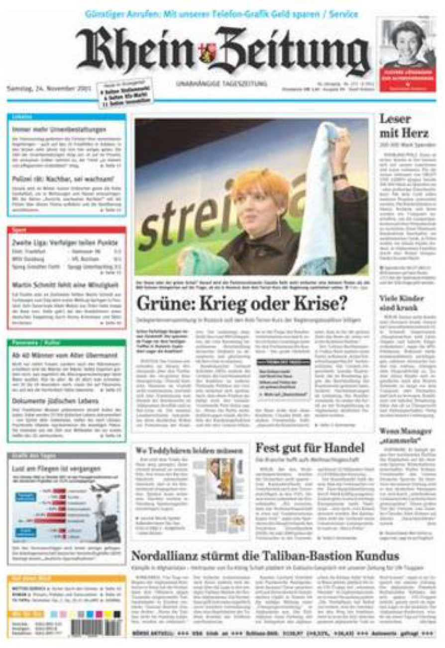 Rhein-Zeitung Koblenz & Region vom Samstag, 24.11.2001