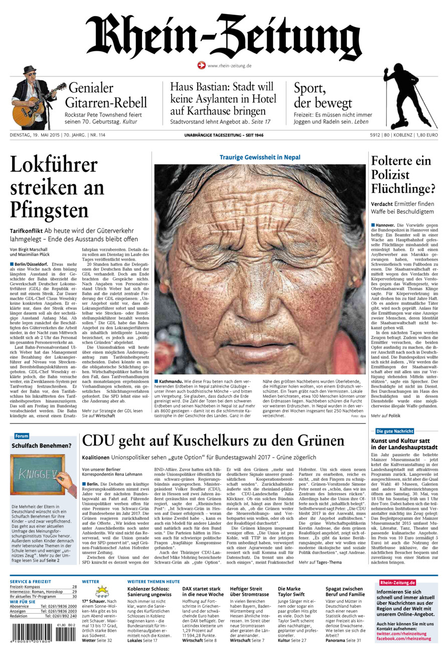 Rhein-Zeitung Koblenz & Region vom Dienstag, 19.05.2015