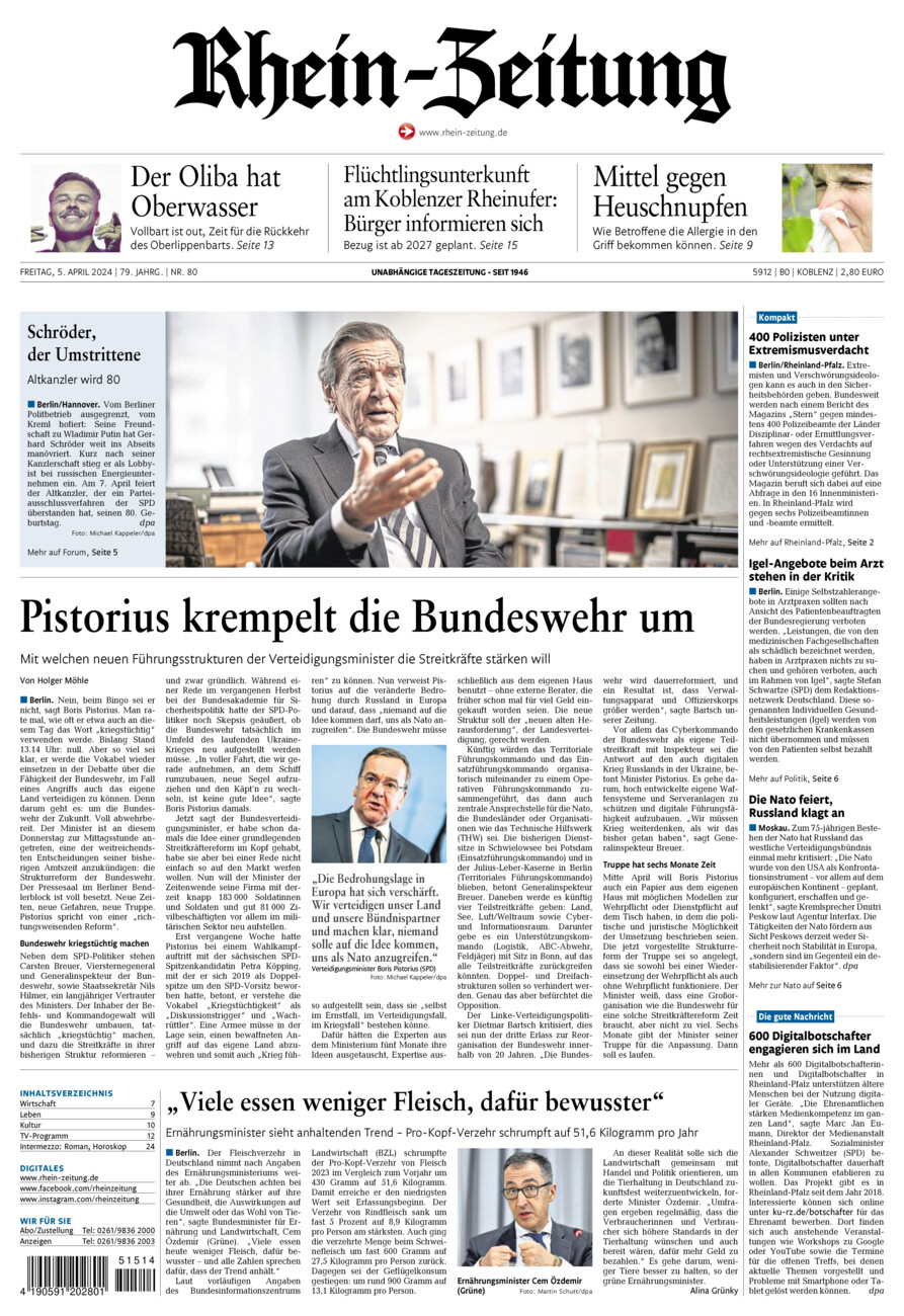 Rhein-Zeitung Koblenz & Region vom Freitag, 05.04.2024
