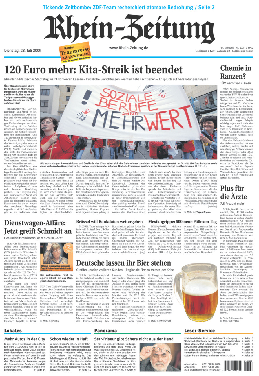 Rhein-Zeitung Koblenz & Region vom Dienstag, 28.07.2009