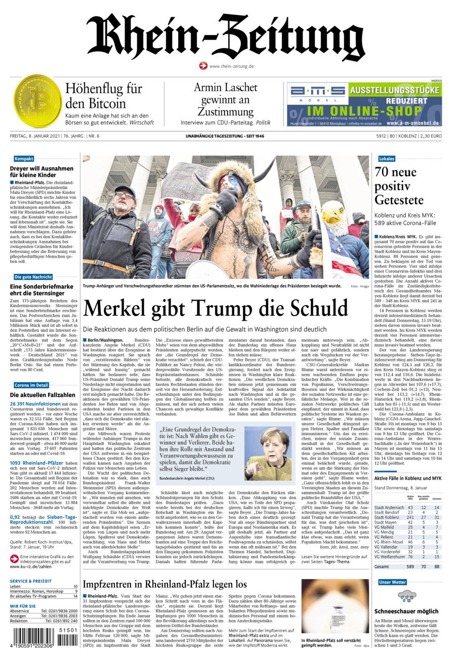 Rhein-Zeitung Koblenz & Region vom Freitag, 08.01.2021