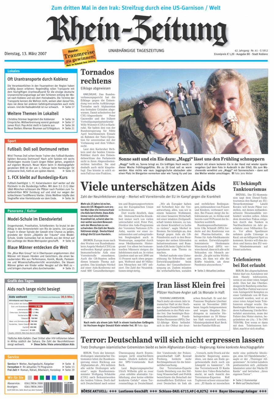 Rhein-Zeitung Koblenz & Region vom Dienstag, 13.03.2007