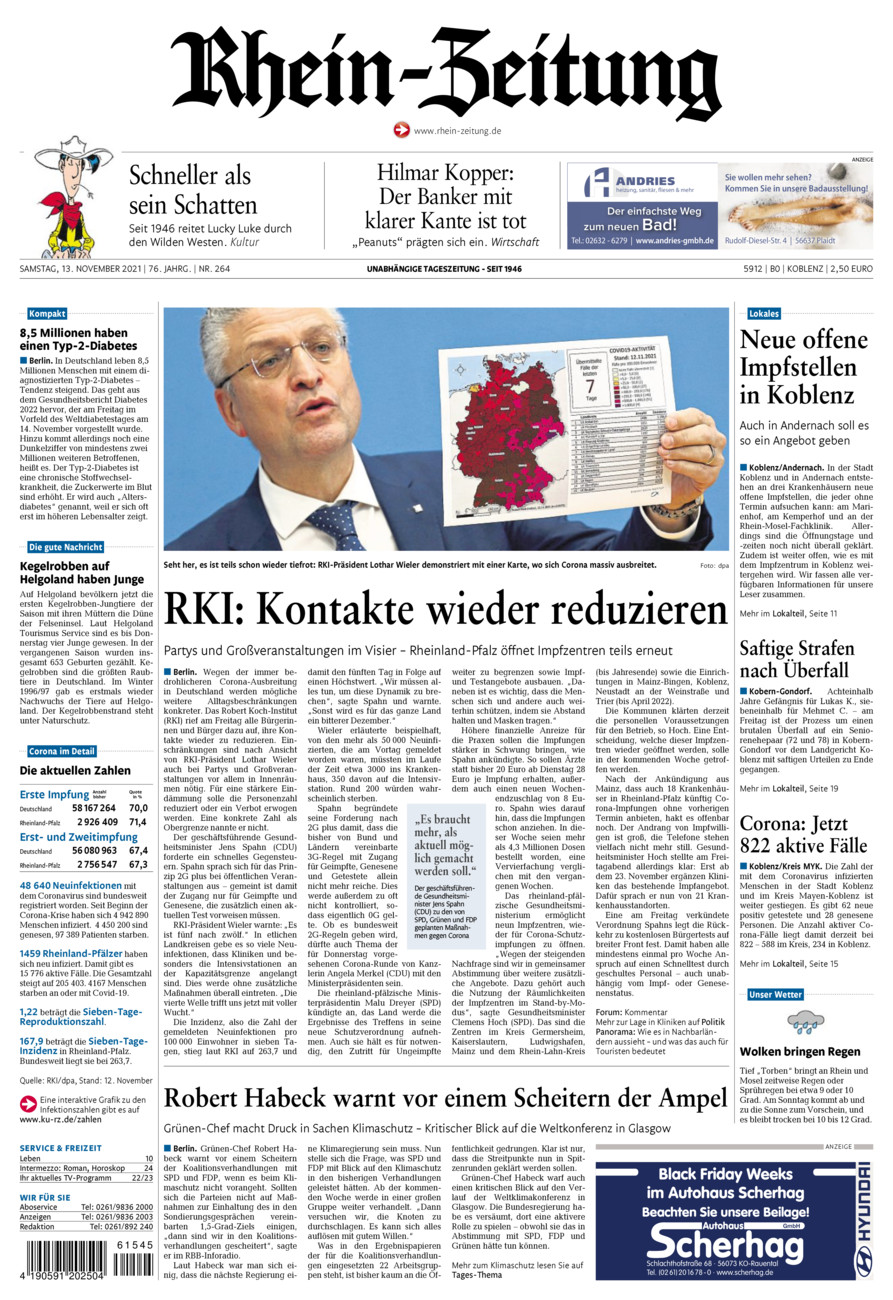 Rhein-Zeitung Koblenz & Region vom Samstag, 13.11.2021