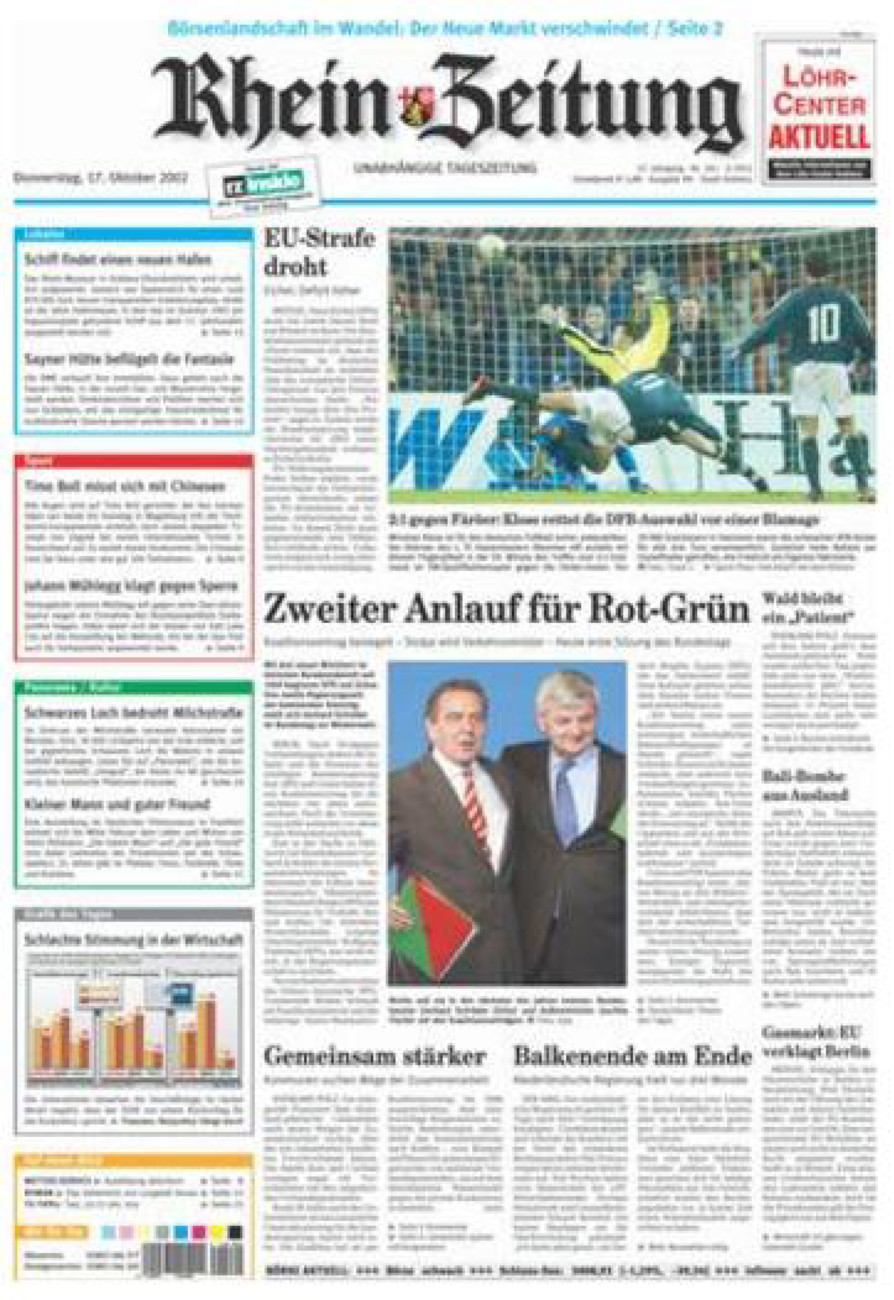 Rhein-Zeitung Koblenz & Region vom Donnerstag, 17.10.2002