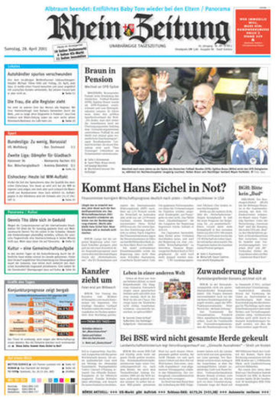 Rhein-Zeitung Koblenz & Region vom Samstag, 28.04.2001
