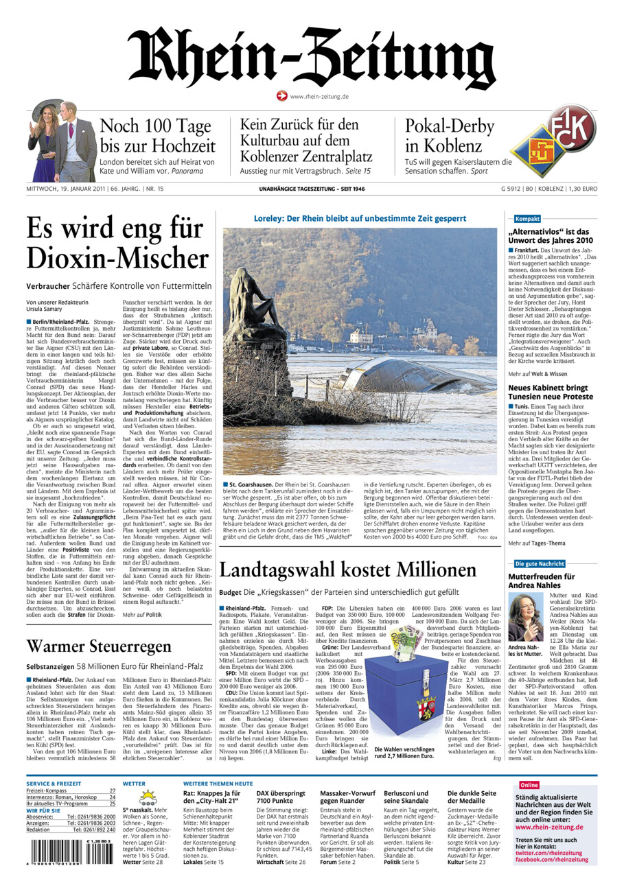 Rhein-Zeitung Koblenz & Region vom Mittwoch, 19.01.2011