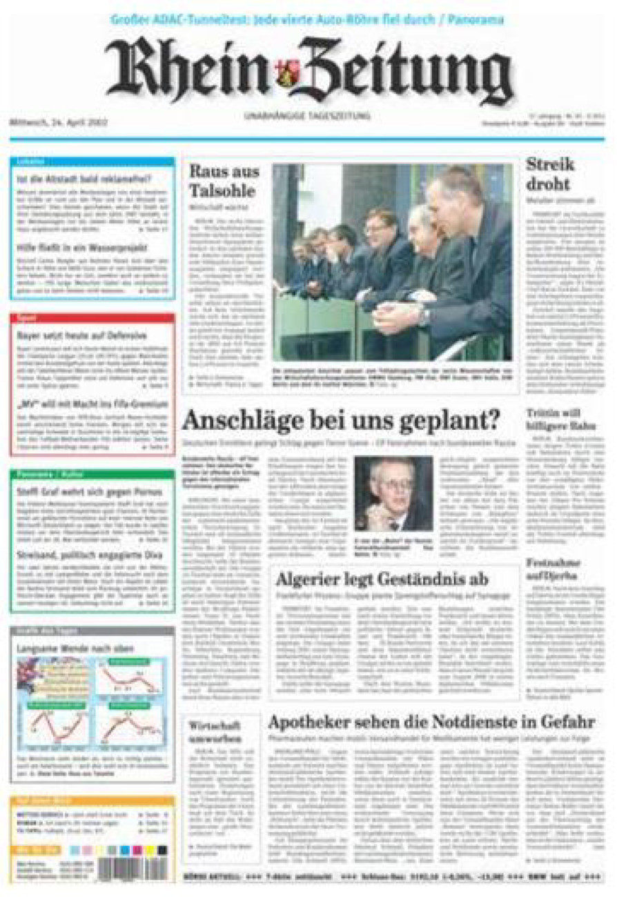 Rhein-Zeitung Koblenz & Region vom Mittwoch, 24.04.2002