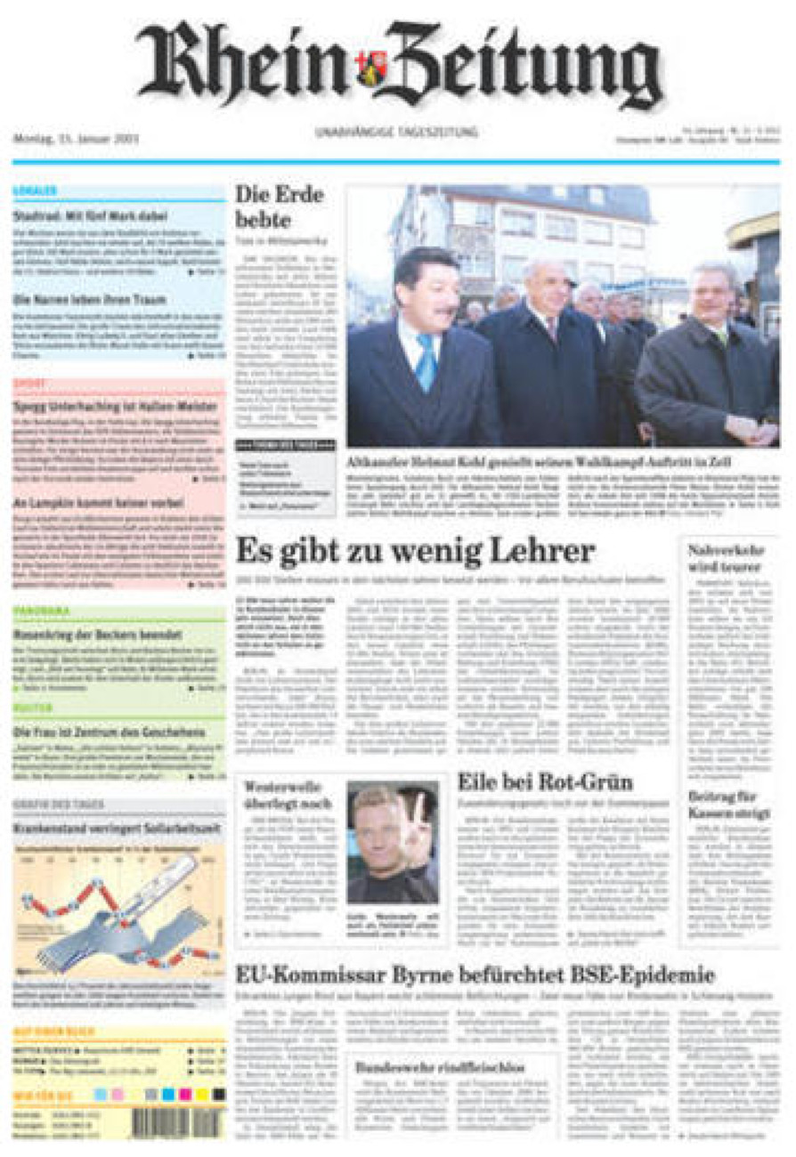 Rhein-Zeitung Koblenz & Region vom Montag, 15.01.2001