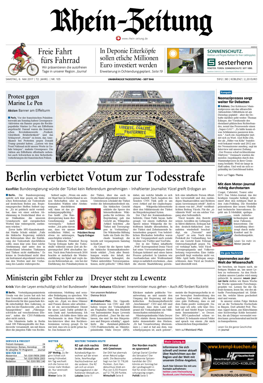 Rhein-Zeitung Koblenz & Region vom Samstag, 06.05.2017