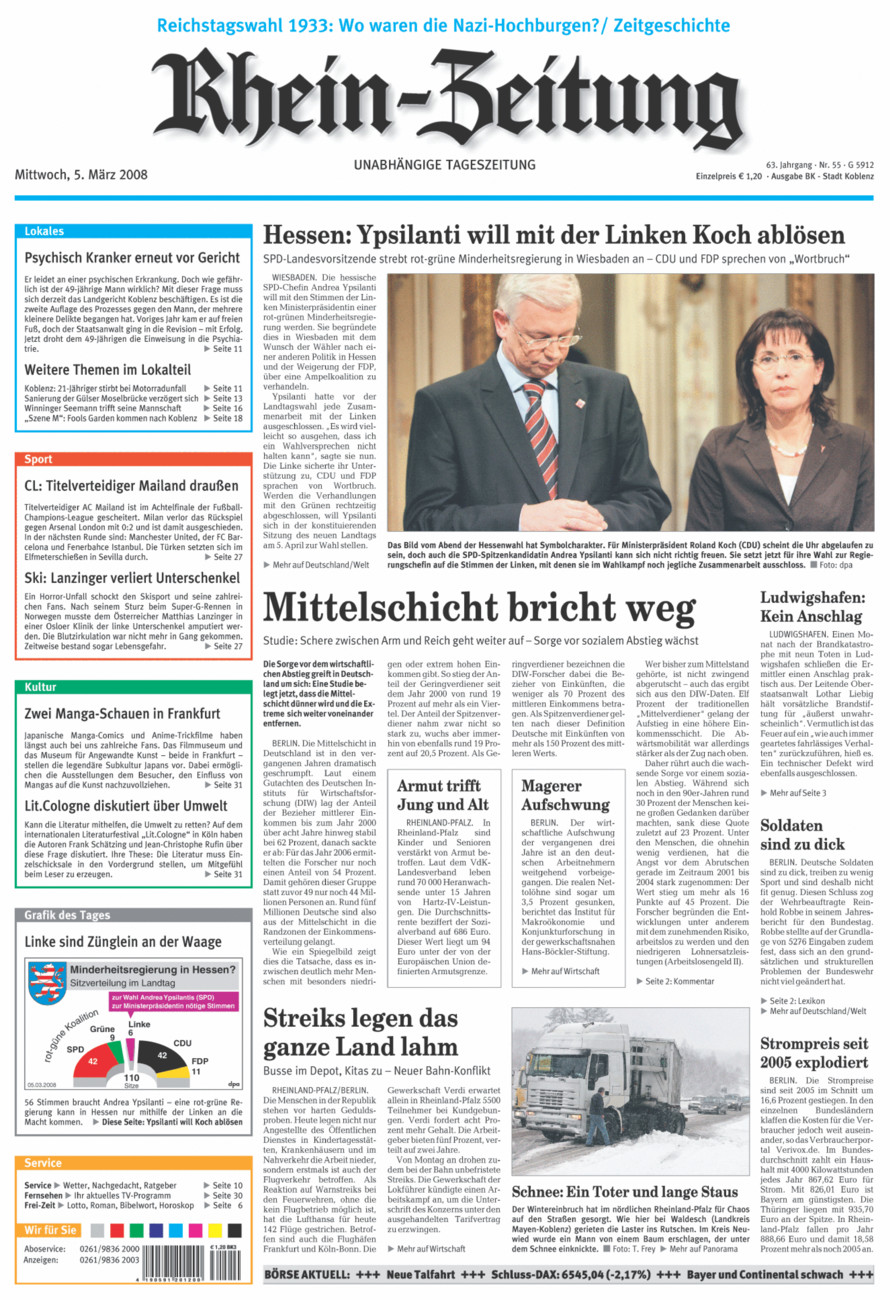 Rhein-Zeitung Koblenz & Region vom Mittwoch, 05.03.2008