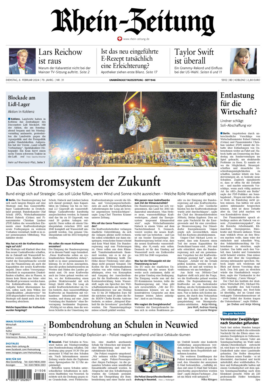 Rhein-Zeitung Koblenz & Region vom Dienstag, 06.02.2024