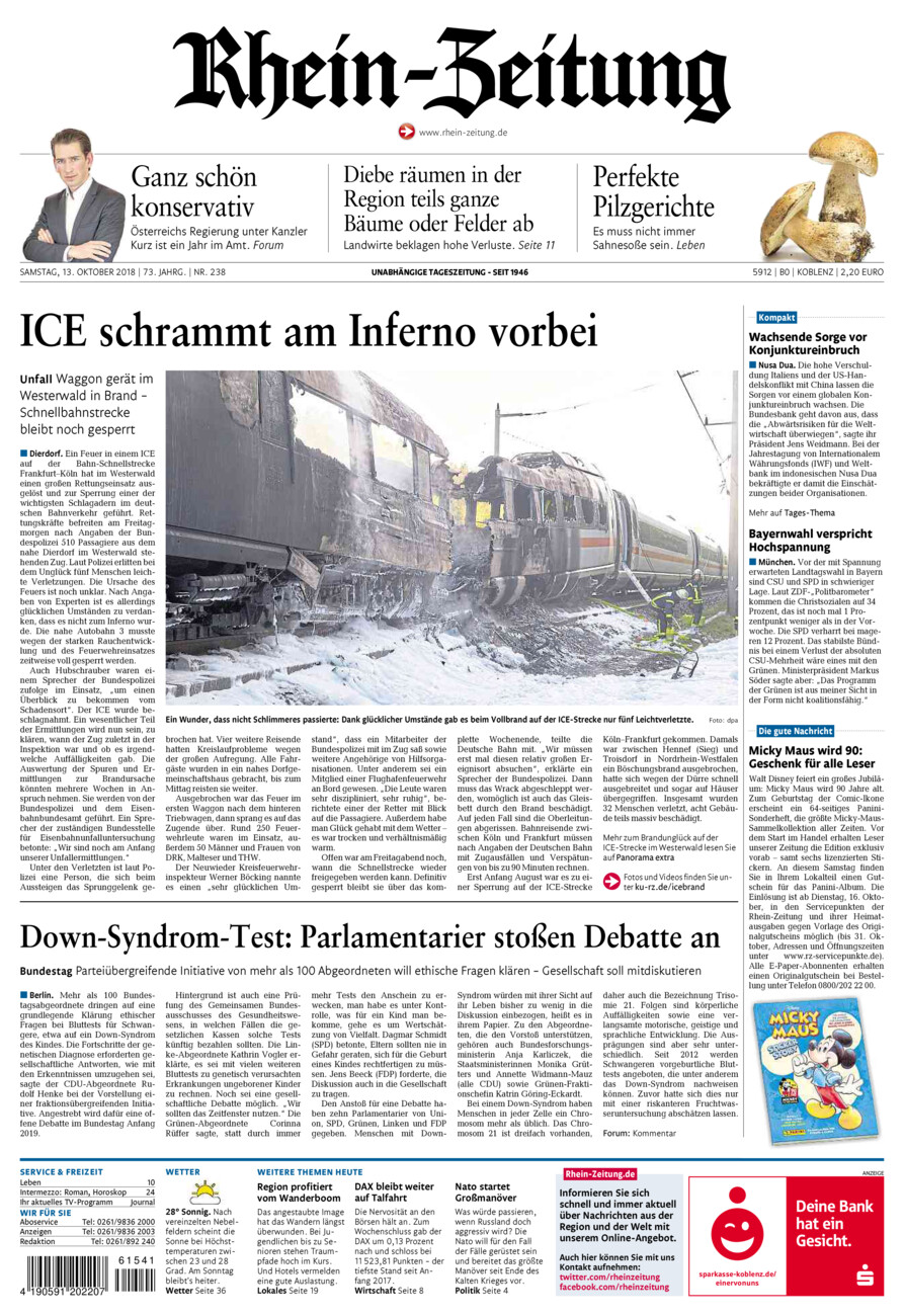 Rhein-Zeitung Koblenz & Region vom Samstag, 13.10.2018