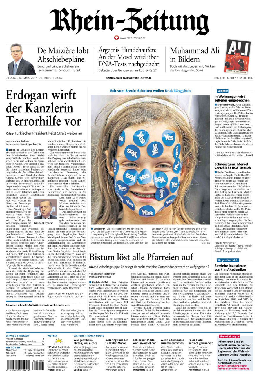 Rhein-Zeitung Koblenz & Region vom Dienstag, 14.03.2017