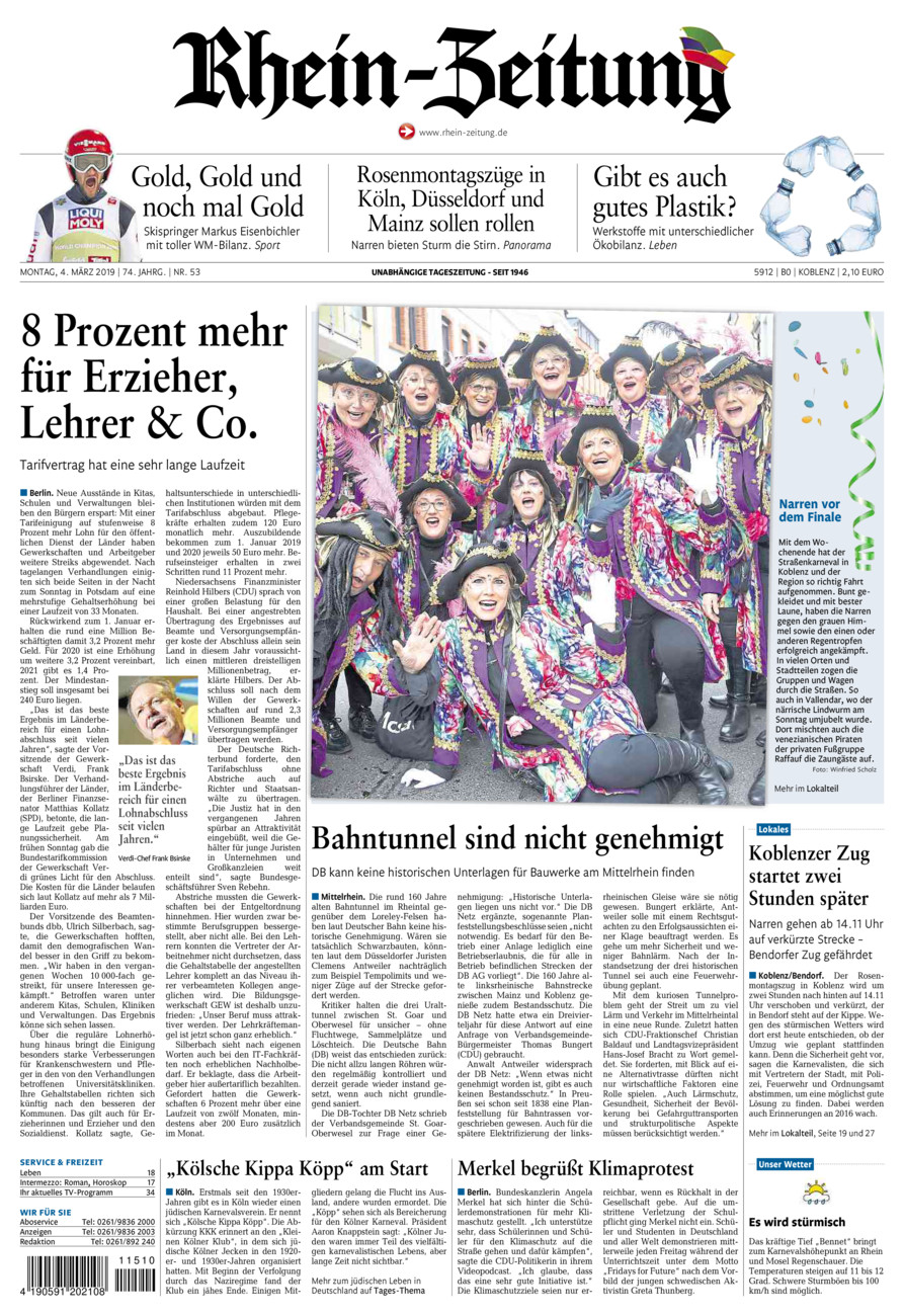 Rhein-Zeitung Koblenz & Region vom Montag, 04.03.2019
