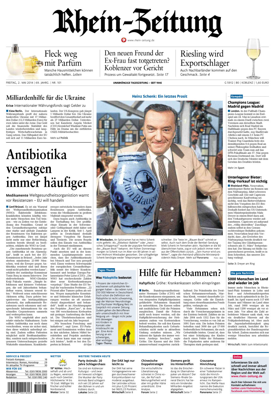Rhein-Zeitung Koblenz & Region vom Freitag, 02.05.2014