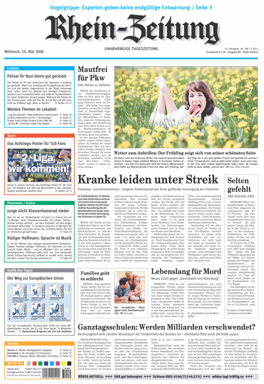 Rhein-Zeitung Koblenz & Region vom Mittwoch, 10.05.2006