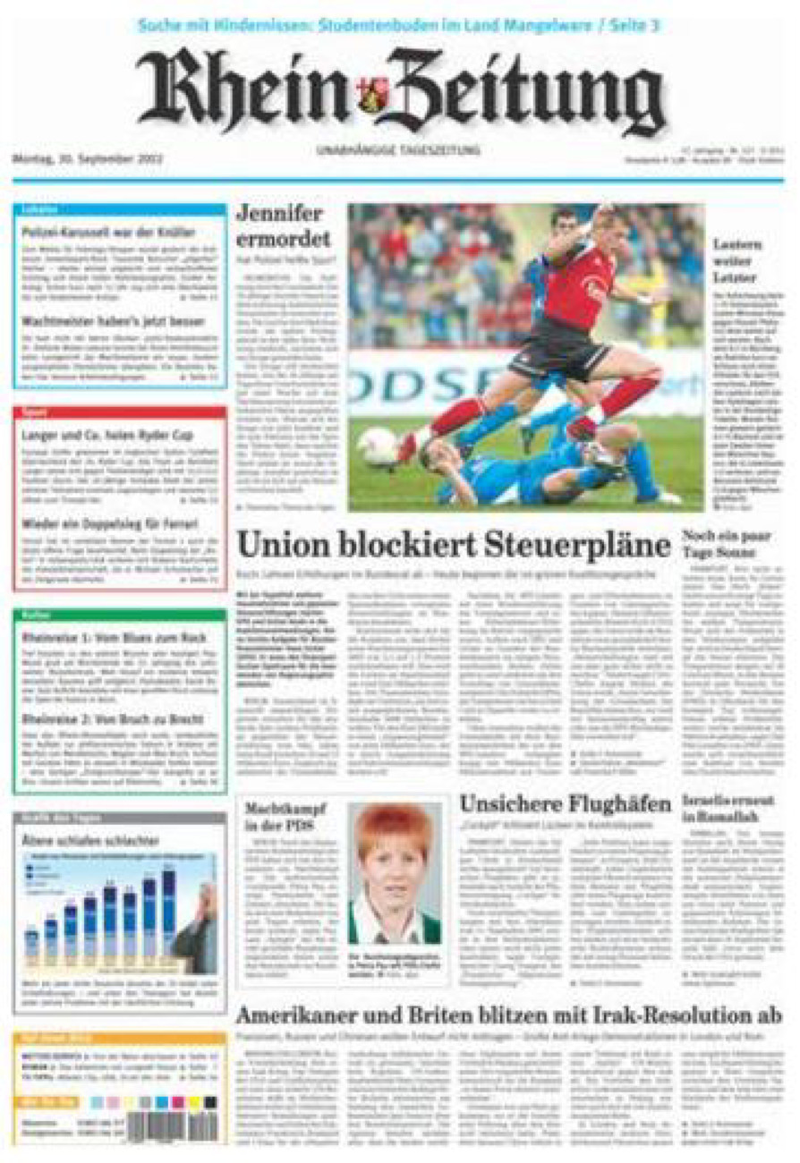 Rhein-Zeitung Koblenz & Region vom Montag, 30.09.2002