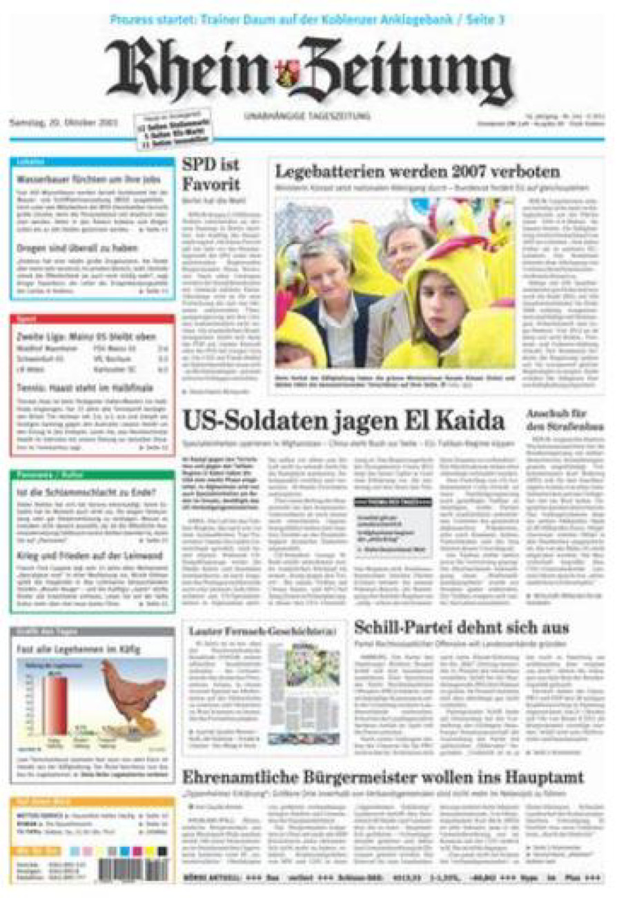 Rhein-Zeitung Koblenz & Region vom Samstag, 20.10.2001