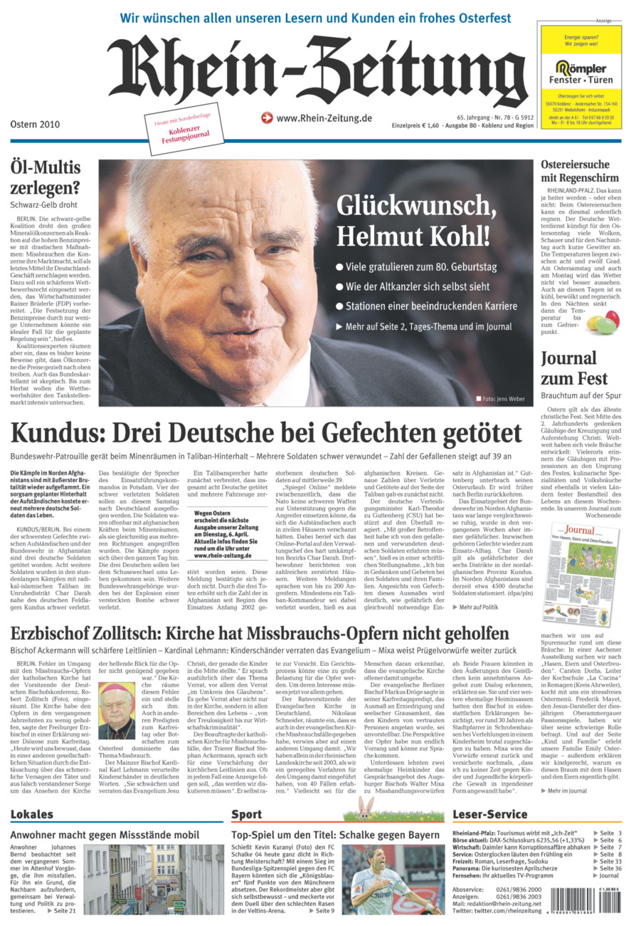 Rhein-Zeitung Koblenz & Region vom Samstag, 03.04.2010