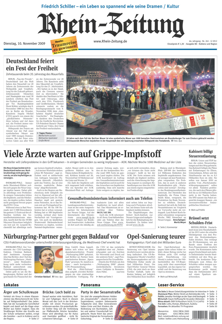 Rhein-Zeitung Koblenz & Region vom Dienstag, 10.11.2009