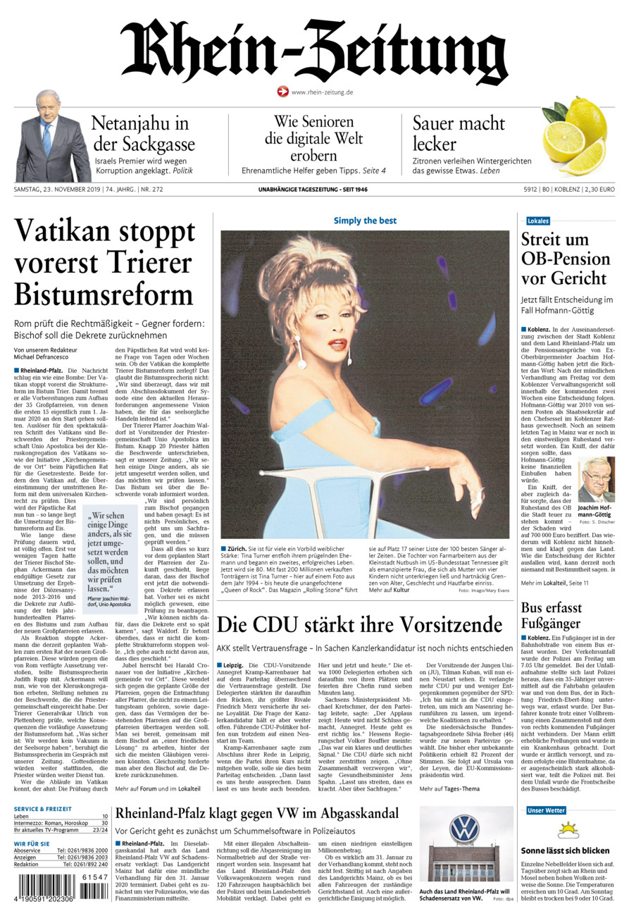 Rhein-Zeitung Koblenz & Region vom Samstag, 23.11.2019