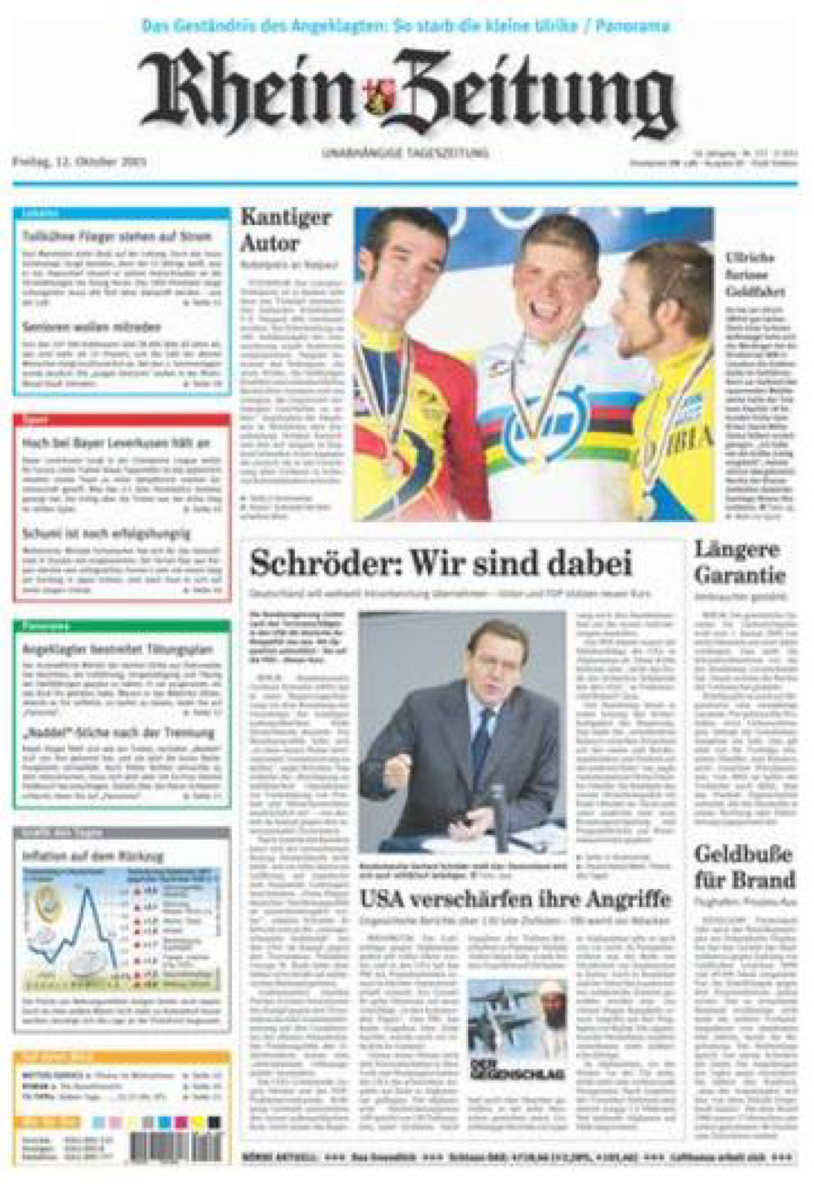 Rhein-Zeitung Koblenz & Region vom Freitag, 12.10.2001