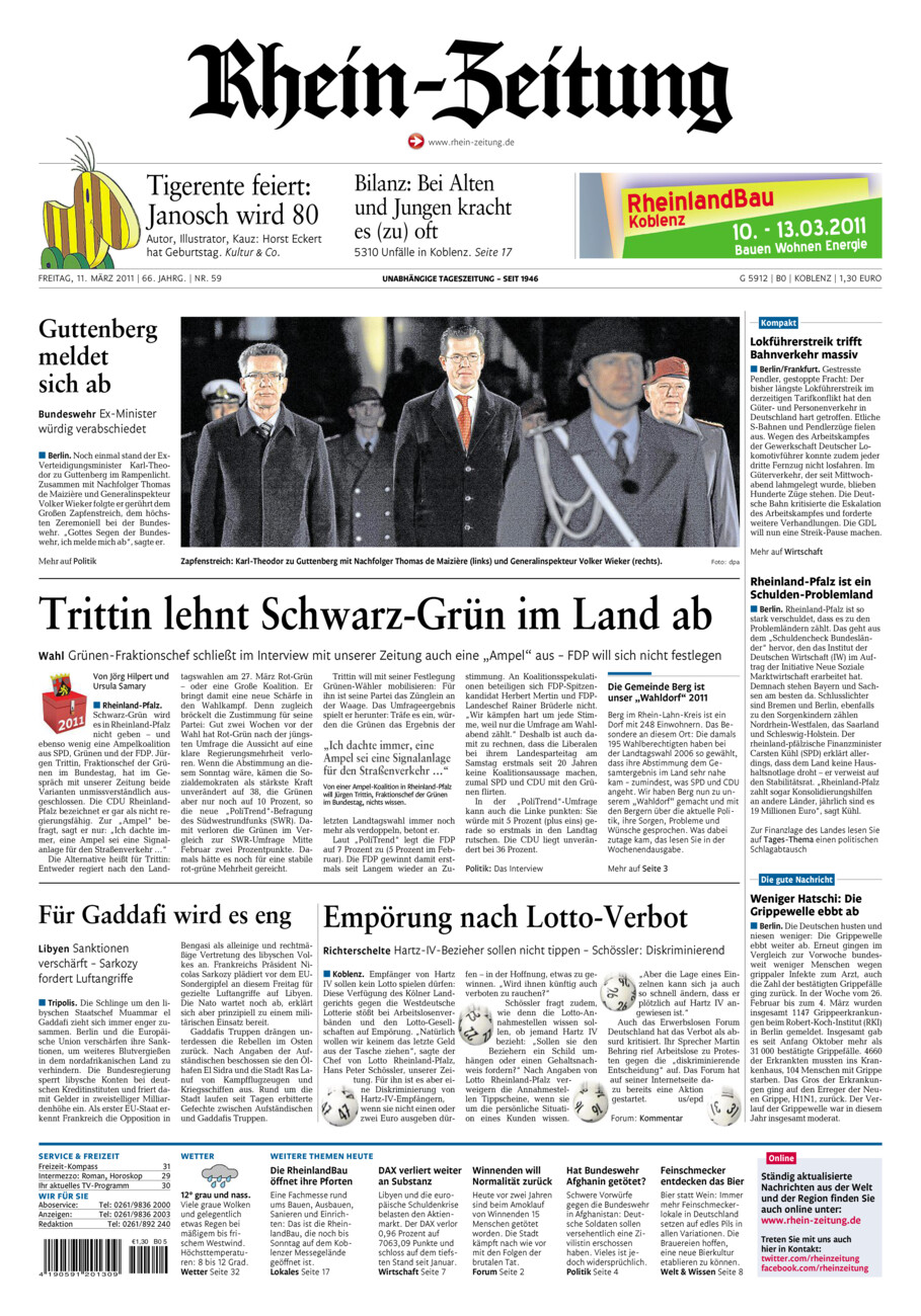 Rhein-Zeitung Koblenz & Region vom Freitag, 11.03.2011