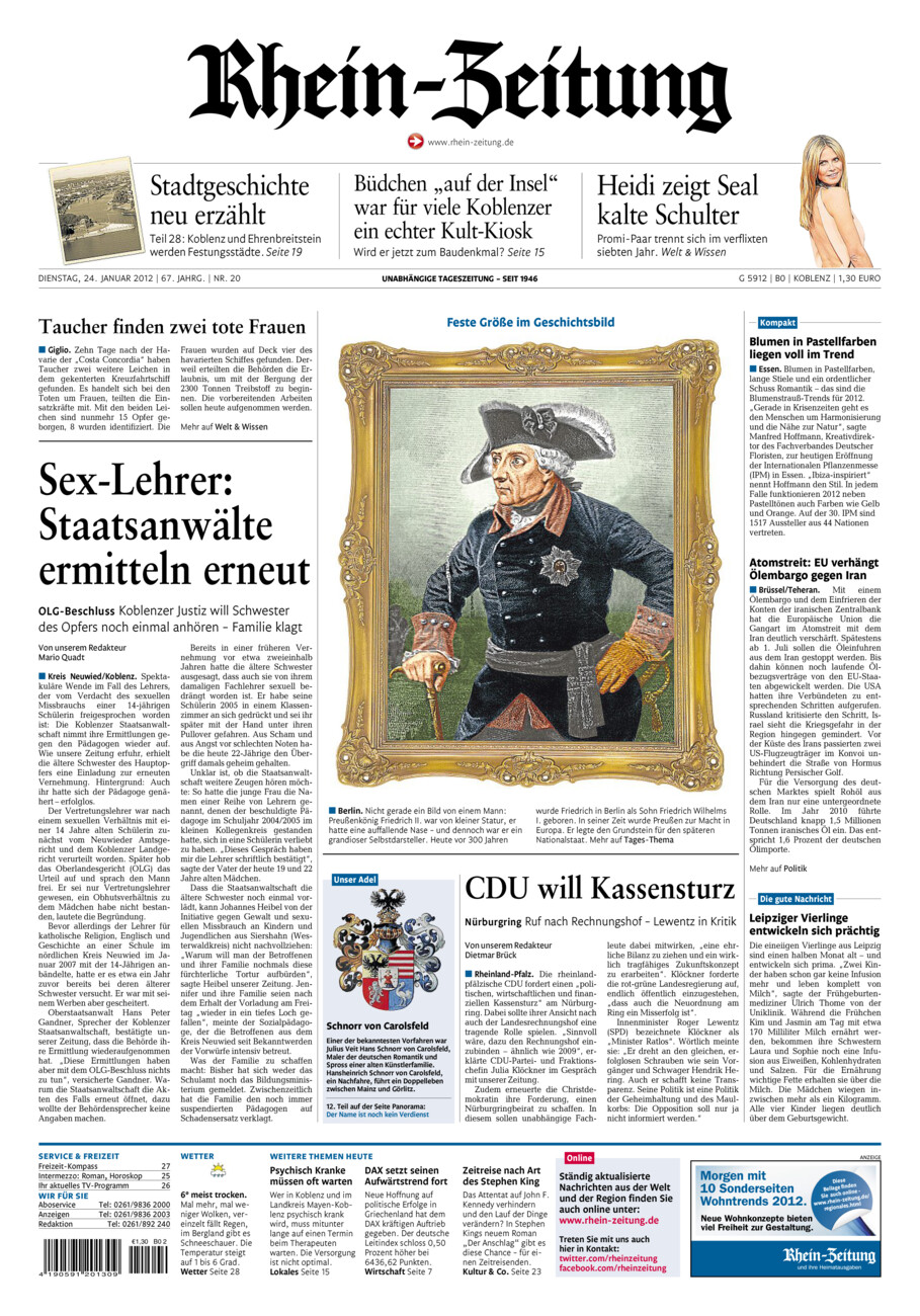 Rhein-Zeitung Koblenz & Region vom Dienstag, 24.01.2012