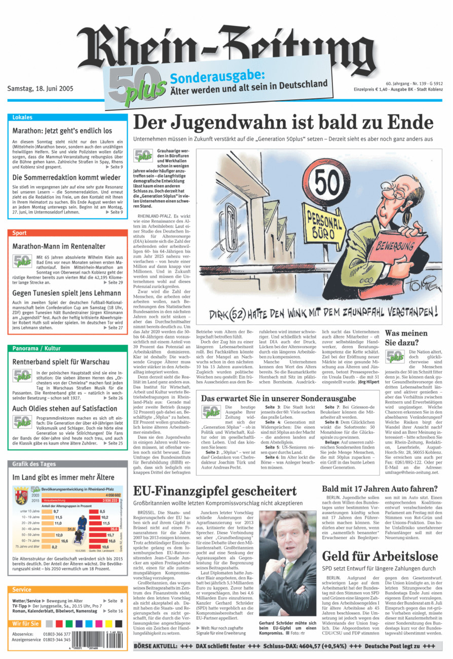 Rhein-Zeitung Koblenz & Region vom Samstag, 18.06.2005