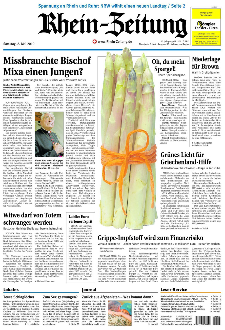 Rhein-Zeitung Koblenz & Region vom Samstag, 08.05.2010