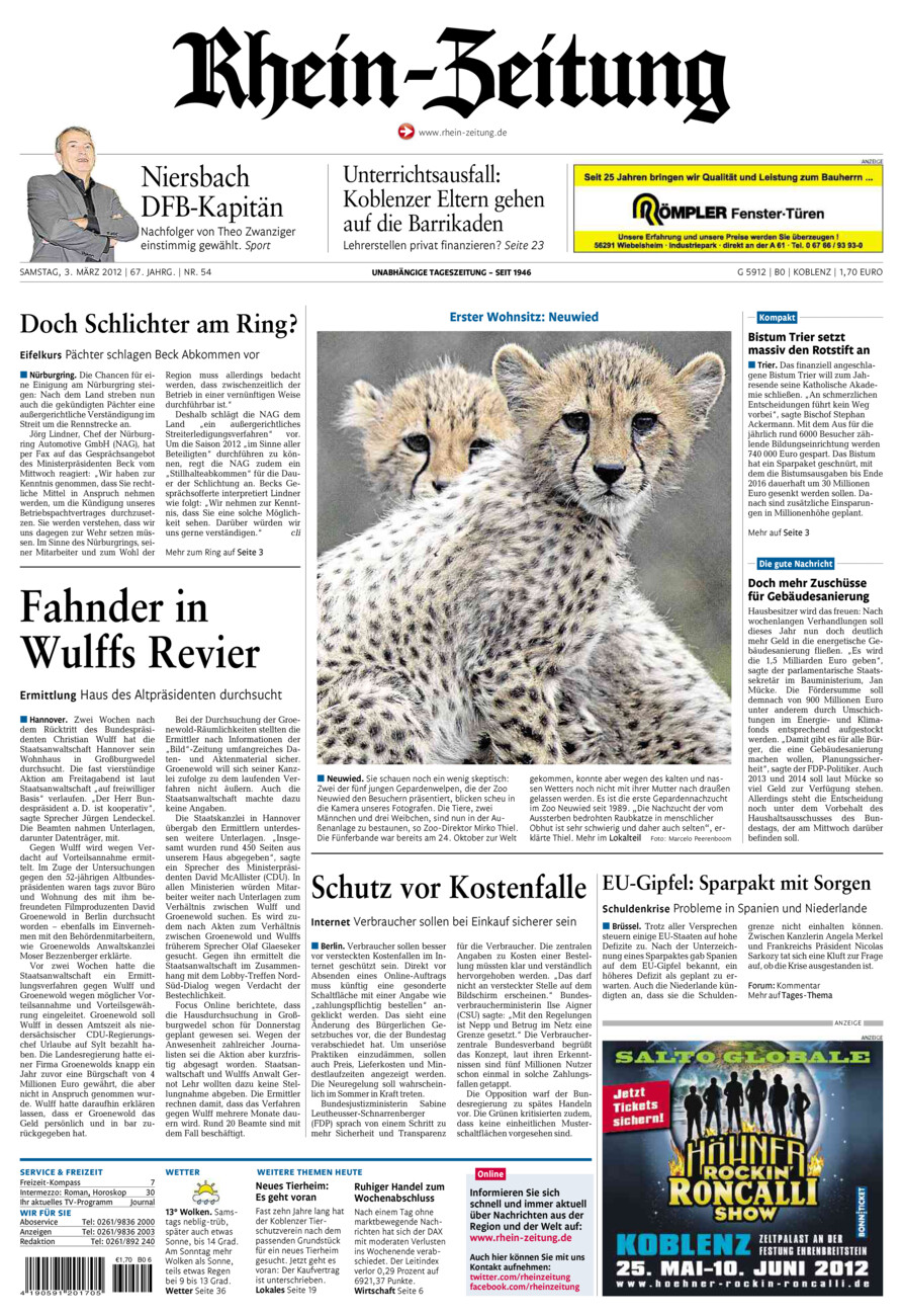 Rhein-Zeitung Koblenz & Region vom Samstag, 03.03.2012