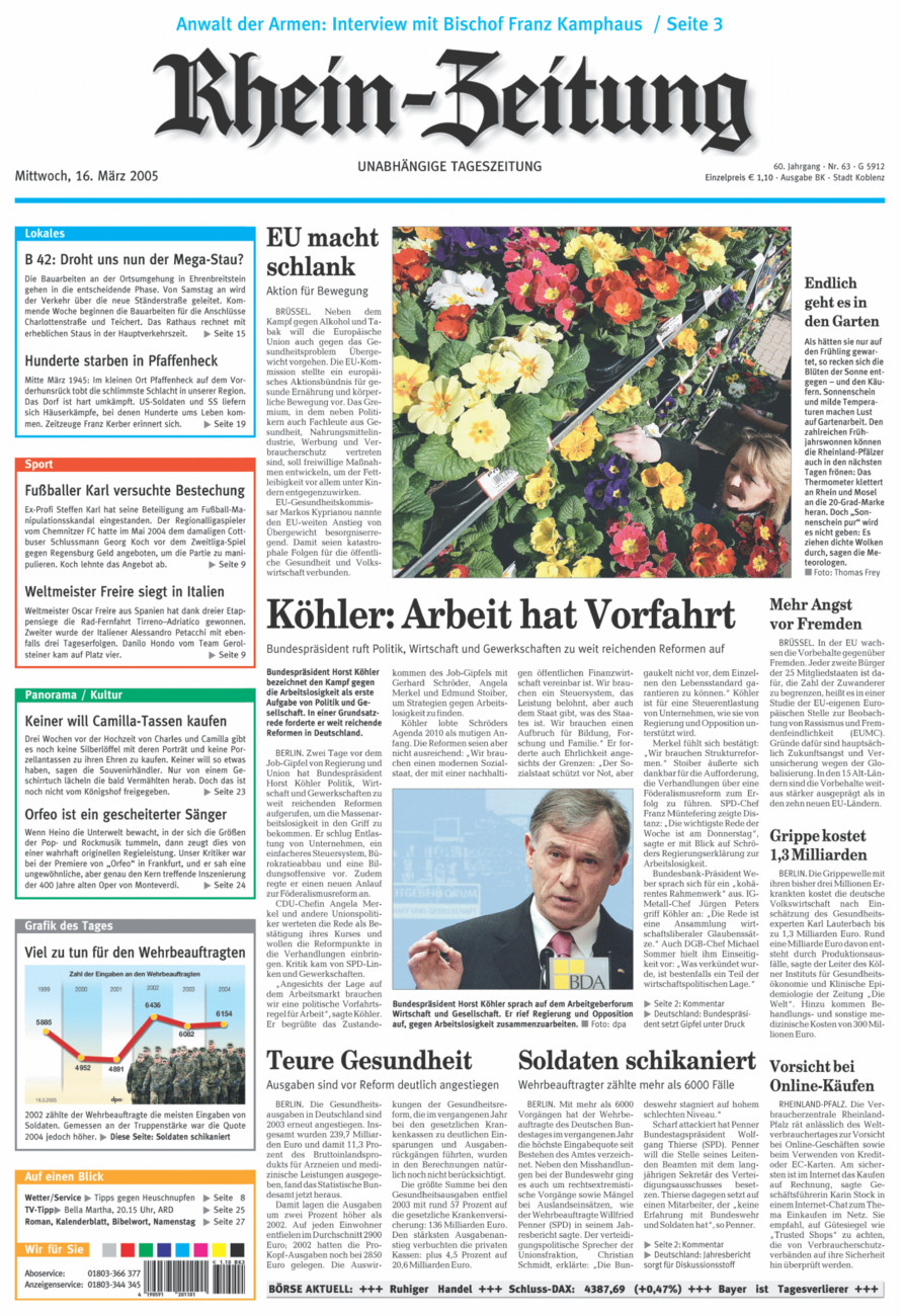 Rhein-Zeitung Koblenz & Region vom Mittwoch, 16.03.2005