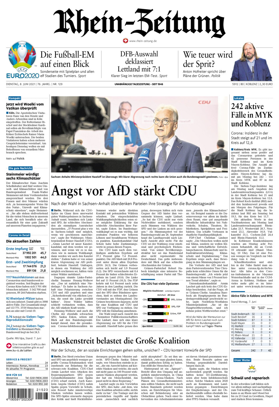 Rhein-Zeitung Koblenz & Region vom Dienstag, 08.06.2021