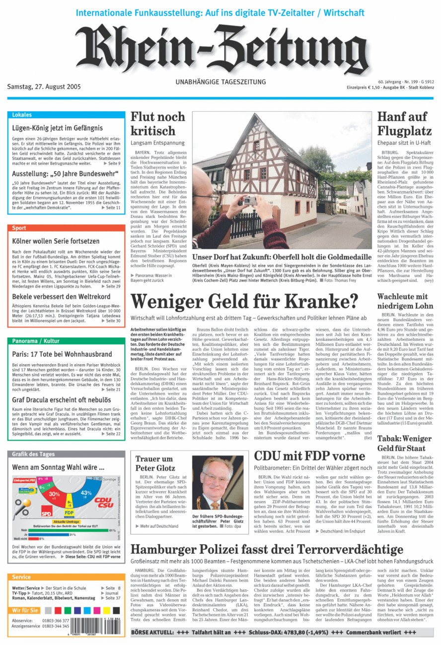 Rhein-Zeitung Koblenz & Region vom Samstag, 27.08.2005