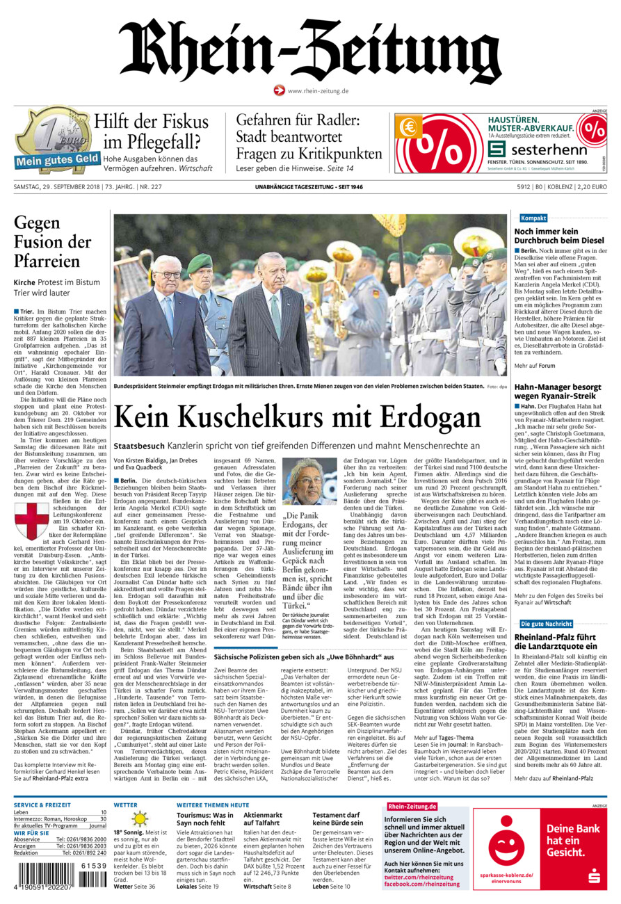 Rhein-Zeitung Koblenz & Region vom Samstag, 29.09.2018