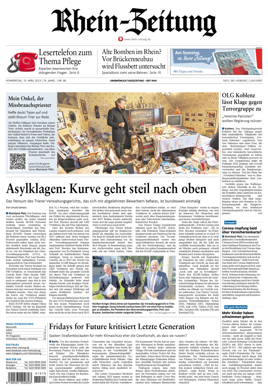 Rhein-Zeitung Koblenz & Region vom Donnerstag, 13.04.2023