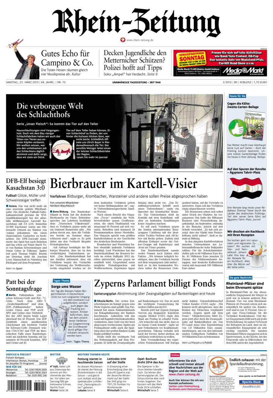Rhein-Zeitung Koblenz & Region vom Samstag, 23.03.2013