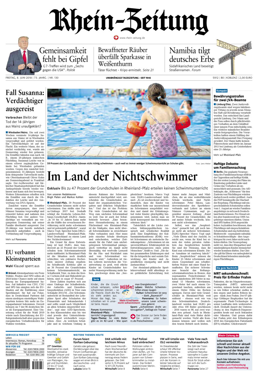 Rhein-Zeitung Koblenz & Region vom Freitag, 08.06.2018