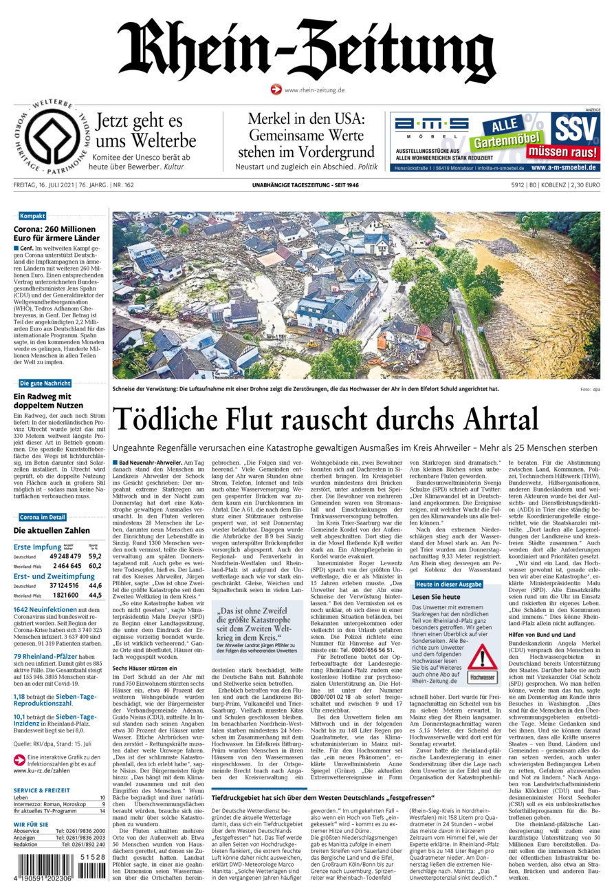 Rhein-Zeitung Koblenz & Region vom Freitag, 16.07.2021
