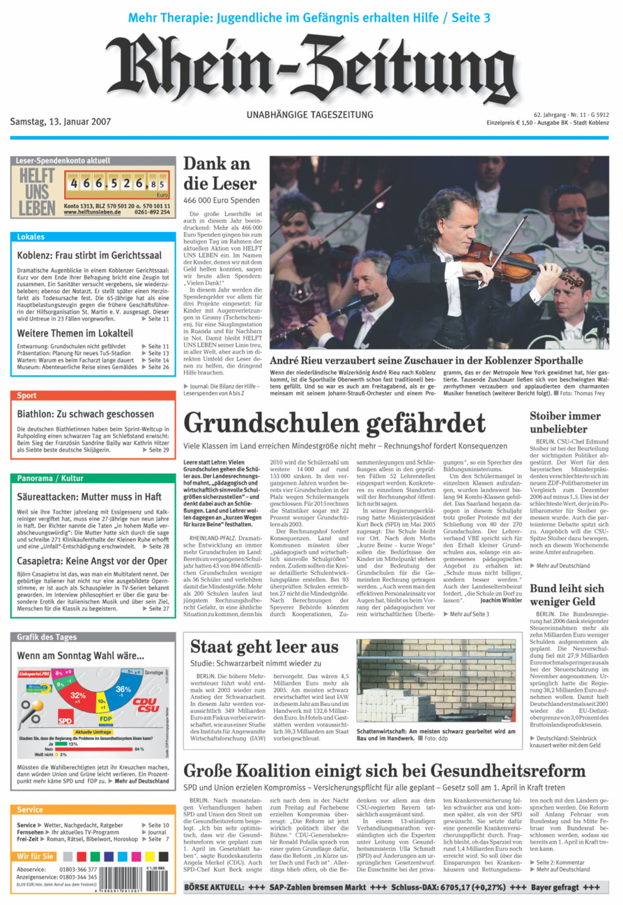 Rhein-Zeitung Koblenz & Region vom Samstag, 13.01.2007