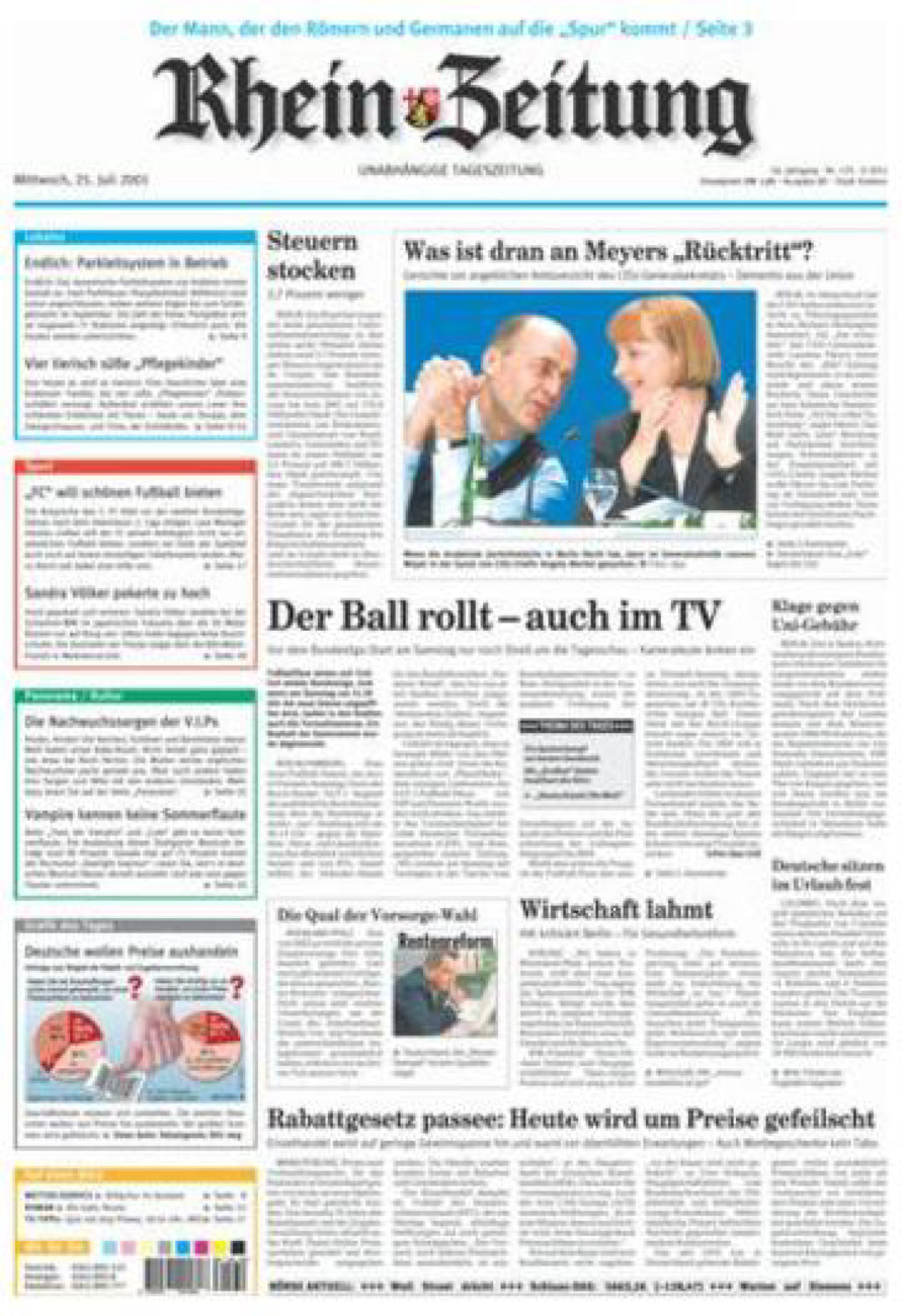 Rhein-Zeitung Koblenz & Region vom Mittwoch, 25.07.2001